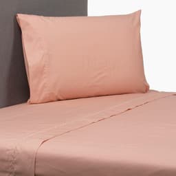 JUEGO DE SABANAS 100% ALGODON 200 HILOS ROSADO LISAS 1.5P Rosado 1,5 PLAZAS