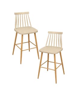 Pack 2 Taburetes de Bar 65 cm Royal Estilo Nordico Beige