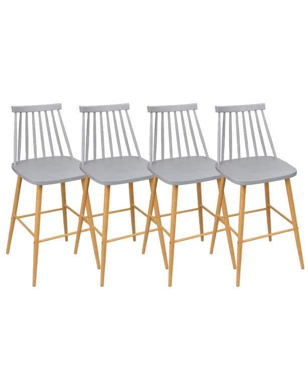 Pack 4 Taburetes de Bar 65 cm Royal Estilo Nordico Gris cemento