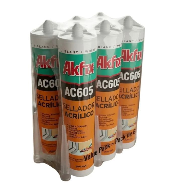 Masilla Acrilica Ac605 Sellador Grietas Pintable X6