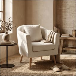 Sitial Poltrona Silla Sillon Con Cojin De Regalo 80x70x52cm Blanco