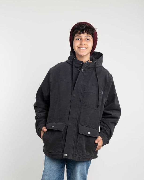 Chaqueta Canvas nino forrada en sherpa Negro Negro 12