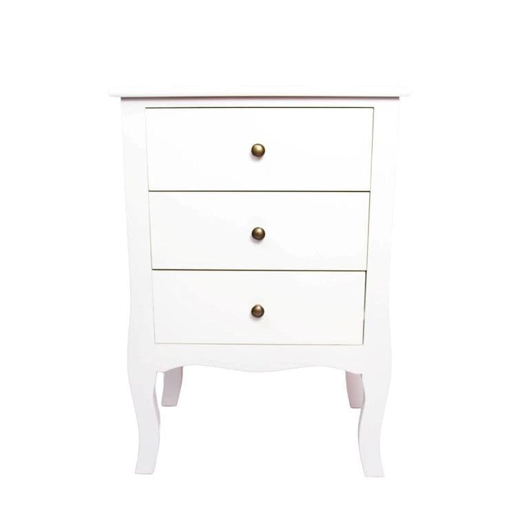 VELADOR DORMITORIO GENOVA 3 CAJONES BLANCO