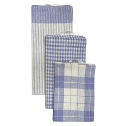 SET DE 3 PANOS DE COCINA 100%ALGODON CELESTE
