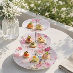 Plato Tres Niveles Roses