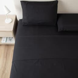 Sabanas 2 Plazas Hotel Ultra Suave + Fundas - Negro - 2 Plazas