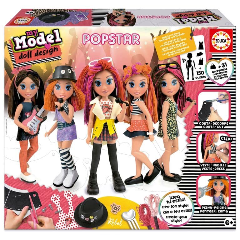 Muneca Pop Star para Disenar Ropa +150 Looks Creativos - PS