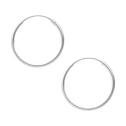 Aros Argolla Lisa 20mm Plata Ley 925 Plateado TALLA UNICA