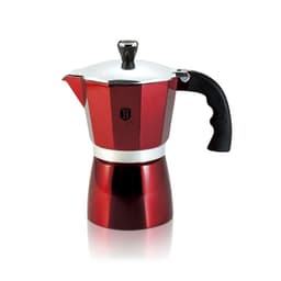 CAFETERA ILTALIANA 3 TAZAS 150 ML, COLOR ROJ0, ALUMINIO