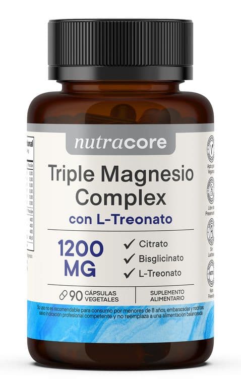 Triple Magnesio Complex 1200mg - 90 Capsulas Vegetales -