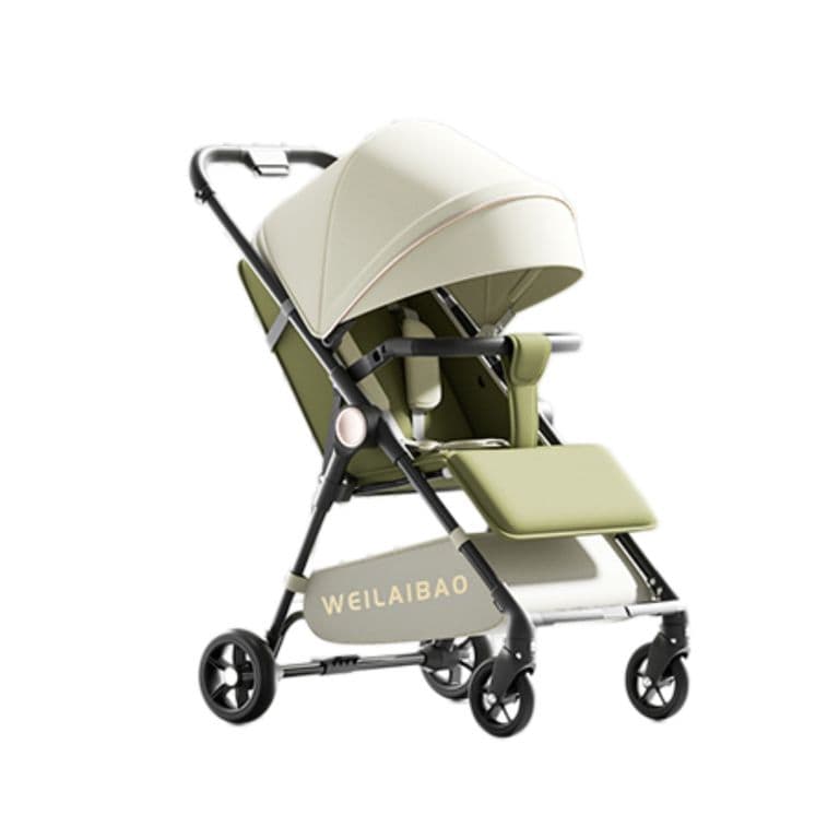 Coche De Paseo Liviano Plegable Y Ajustable Para Bebe Verde claro