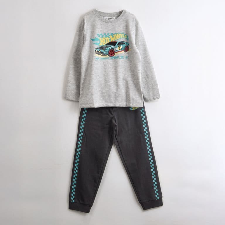 Pijama Manga Larga Nino Auto Gris Gris 2