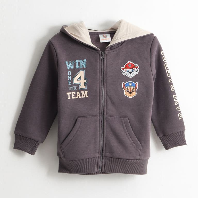 Poleron Cierre Nino Hoodie Chase & Marshall Gris Gris 2