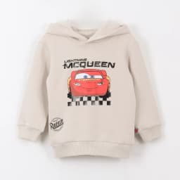 Poleron Cerrado Nino Hoodie Rayo McQueen Cars Beige Beige 2