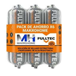 Pack 6 Sellador Poliuretano Estructural 600ml Negro