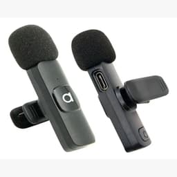 2 Microfonos Solapa Inalambricos Usb C Smartphone Negro