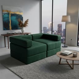 SOFA CAMA ARKOS EN FELPA Verde oliva