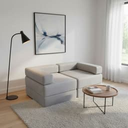 SOFA CAMA ARKOS EN FELPA Gris claro