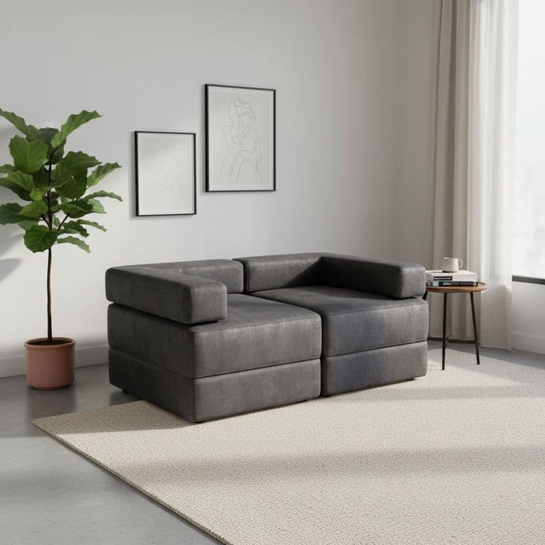 SOFA CAMA ARKOS EN FELPA Gris oscuro