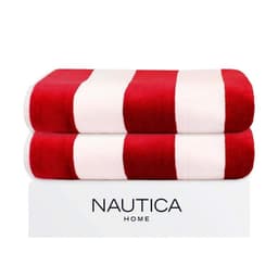2 Toallas de Playa 100% algodon 163x81cm CABANA roja