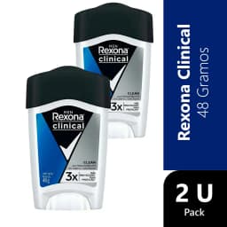 Pack 2 Men Clinical Desodorante Crema Clean 48 g