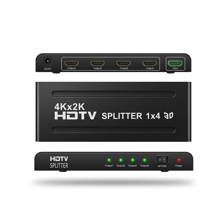 Splitter Duplicador HDMI 4K 1x4 Ultra HD para Cine en Casa