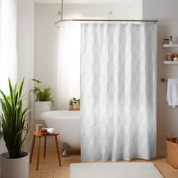 Cortina de bano Home 180x180cm diseno 3D copos