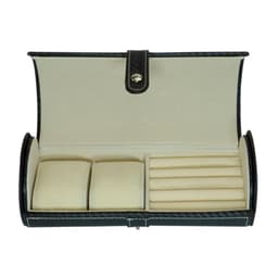 Caja Redonda Reloj y Joyas Fibra Carbono Negra Negro TALLA UNICA
