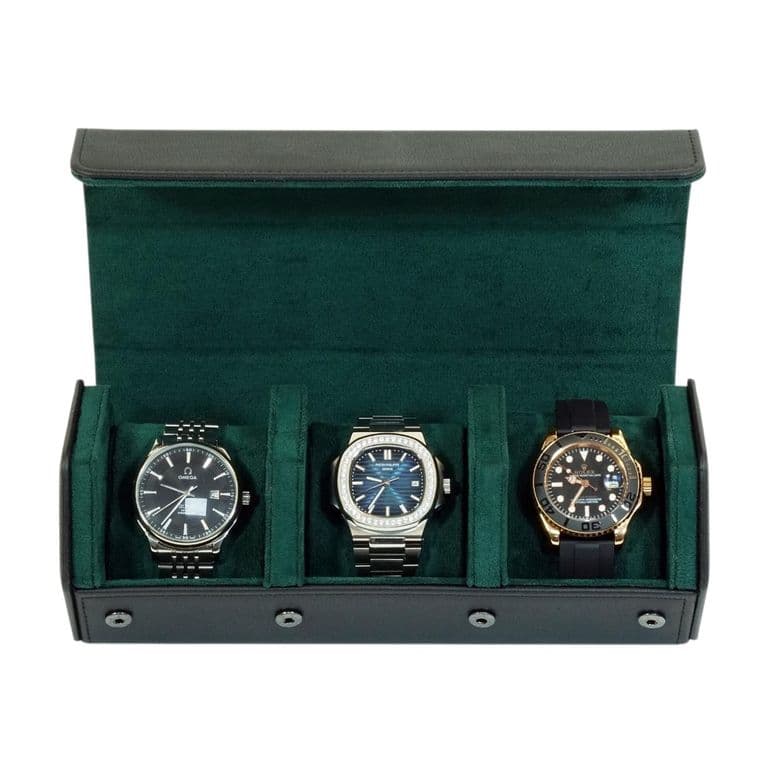 Caja Para Relojes 3 Espacios Hexagonal Negro Negro TALLA UNICA
