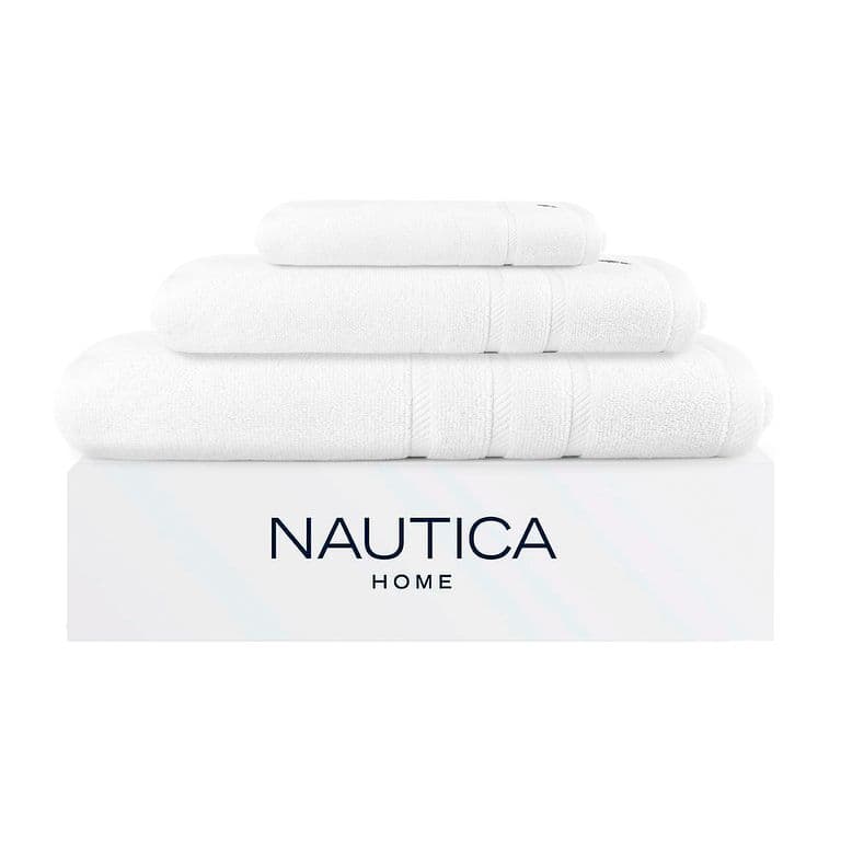 Set 3 Toallas SIGNATURE Cara+mano+cuerpo 100% algodon alta calidad blanco