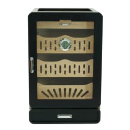 Gabinete Humidor Negro Mate 4 Bandejas y Cajon