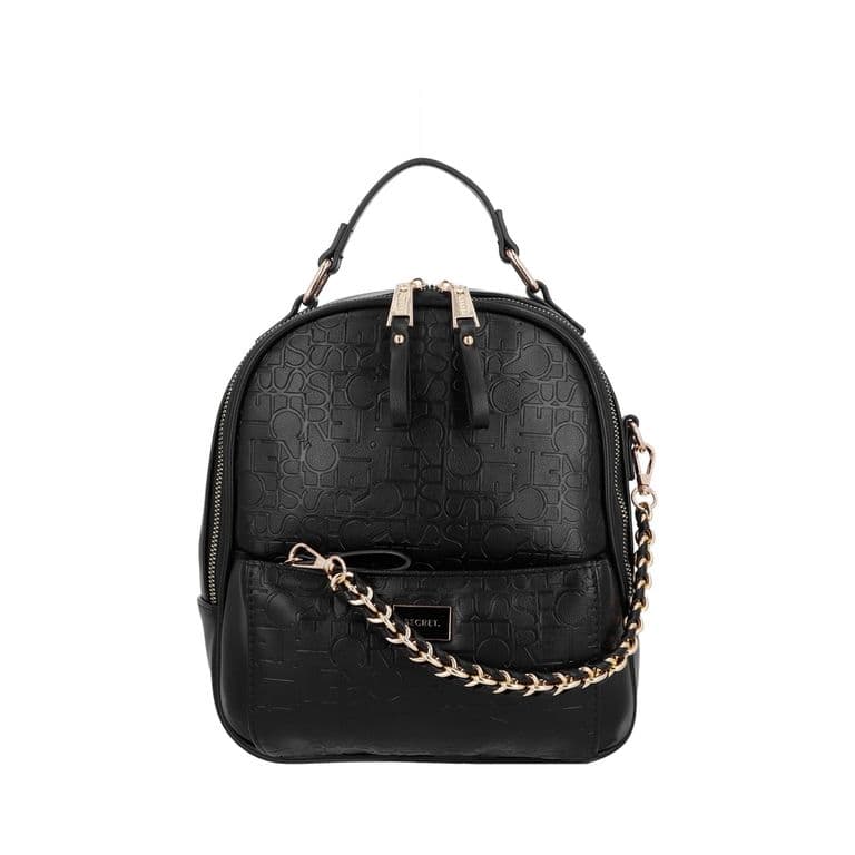 Mochila Mujer Amberes Pequena Cuero de PU Negra ST6 Negro S