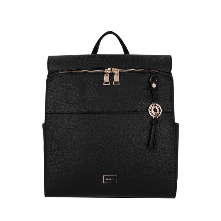 Mochila Mujer Boston Grande PVC Negra ST6 Negro L