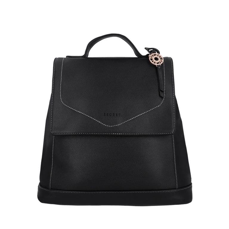 Mochila Mujer Noruega Mediana PVC Negra ST6 Negro M
