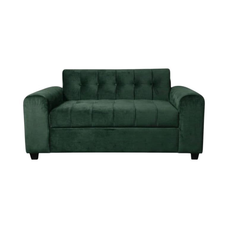 SOFA DOS CUERPOS BRAZO REDONDO EN FELPA Verde oliva