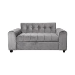 SOFA DOS CUERPOS BRAZO REDONDO EN FELPA Gris claro