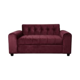 SOFA DOS CUERPOS BRAZO REDONDO EN FELPA Burdeos