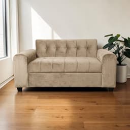 SOFA TRES CUERPOS BRAZO REDONDO EN FELPA Beige