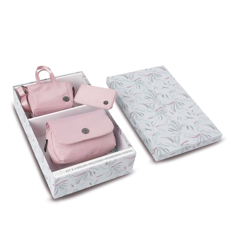 Kit Corneana 2 Rinonera+cosmetiquera+monedero+postal Rosado Rosa M