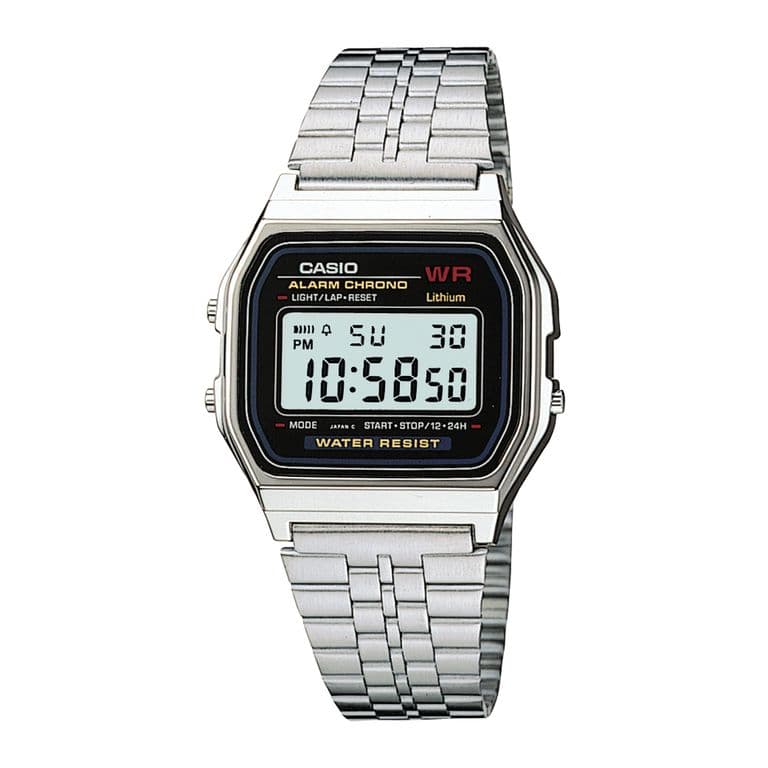 Reloj A159WA-1 A159WA1 Vintage Unisex Digital Acero Plateado TALLA UNICA