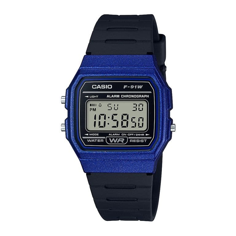 Reloj F-91WM-2A F91WM2A Vintage Unisex Digital Resina Azul TALLA UNICA