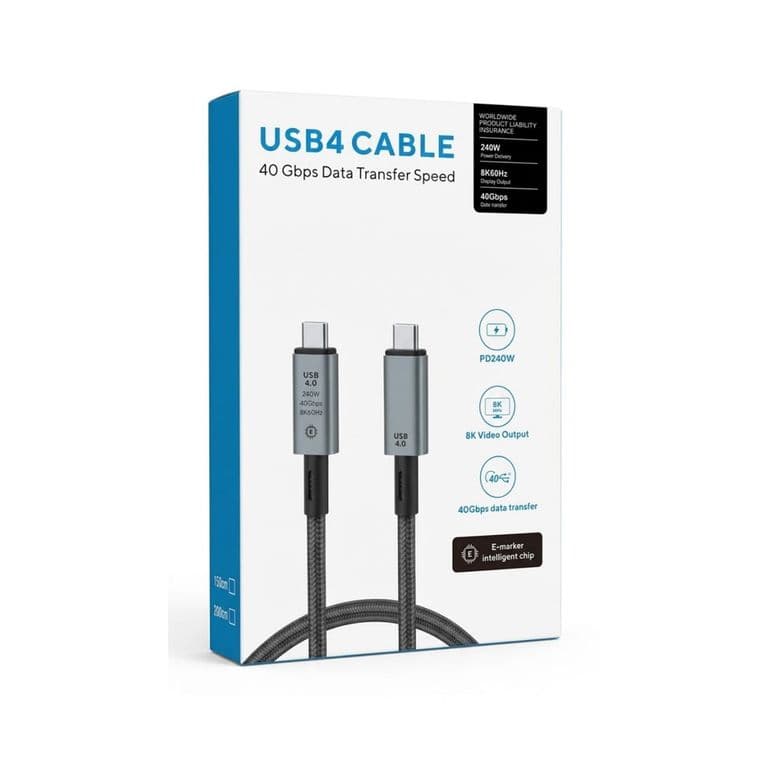 Cable de Carga Ultra Rapida Tipo C 240W 2m 8K Video