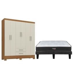Combo box europeo prelude 2 plazas + Closet 6 puertas Off White CEP20R62