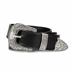 Cinturon Cuero Genuino Iris negro Negro Mate XS