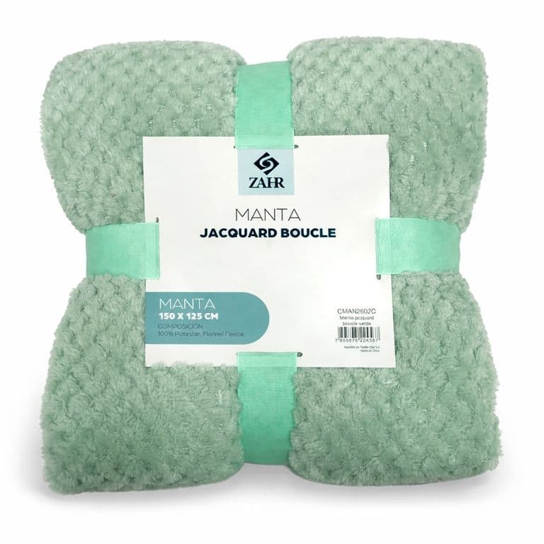 MANTA JACQUARD BOUCLE VERDE Verde