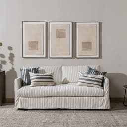 Sofa Helga Listado 200 3 cuerpos Amoble Beige