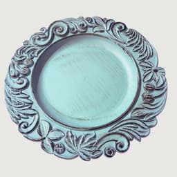 6 Platos Base Decorativos Griego Turquesa