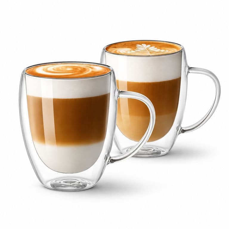 SET 2 TAZAS CAPUCCINO DOBLE PARED BOROSILICATO 180ML