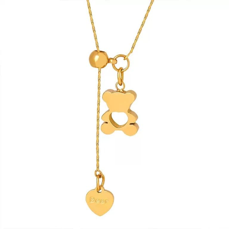 Collar Bano Oro 18k Osito Alargue Dorado 45