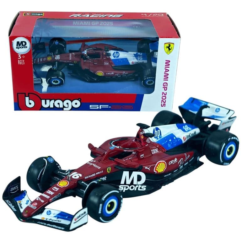 Auto F1 Ferrari SF-25 GP Miami 2025 #16 Charles Leclerc Caja Normal Burago 1:43